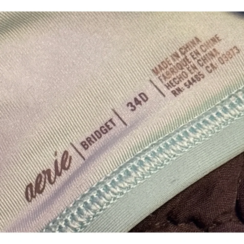 Aerie Bridget Turquoise Pushup Underwire Bikini Top 34D